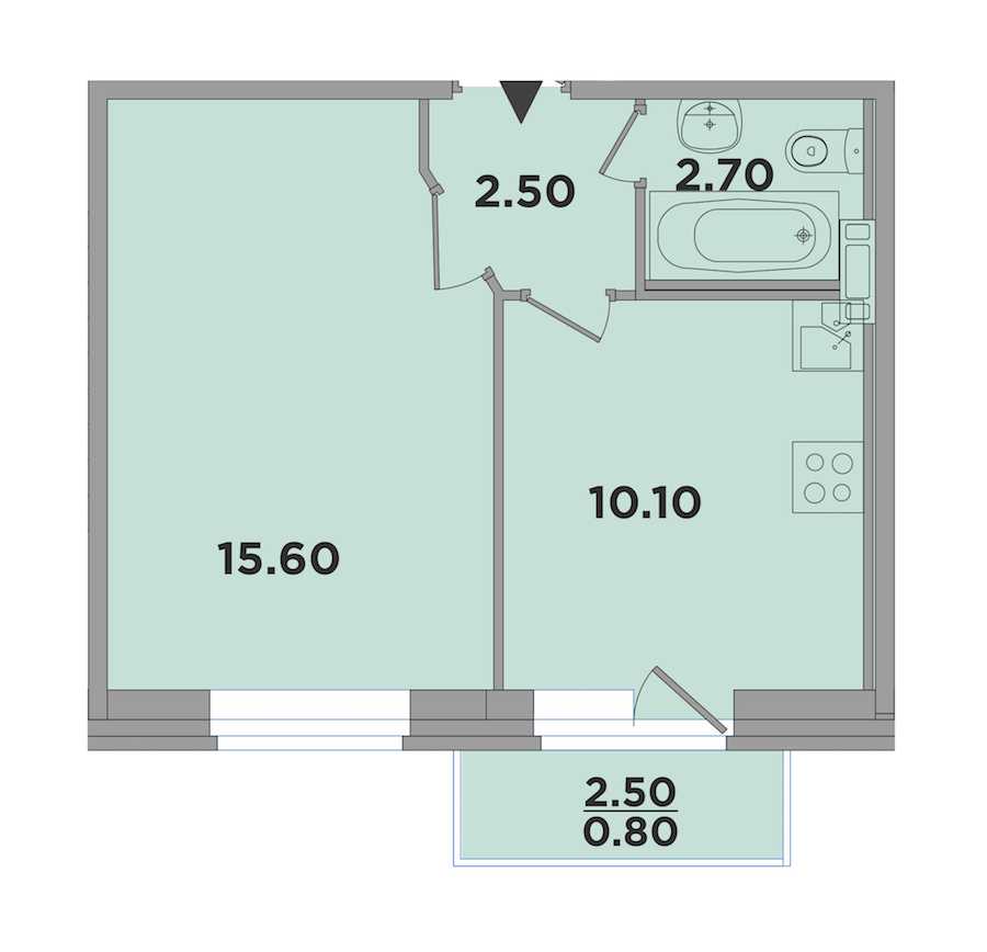 Однокомнатная квартира в : площадь 30.9 м2 , этаж: 3 – купить в Санкт-Петербурге